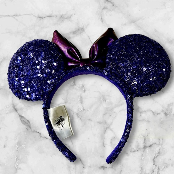 Disney Parks Sequin Purple Minnie Ears Headband - Picture 1 of 4